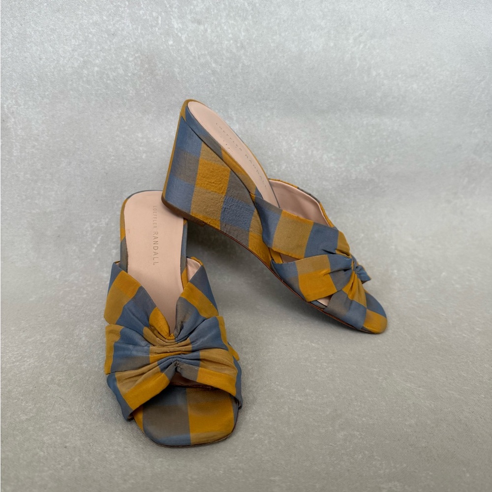 LOEFFLER RANDALL Women's Sonya Madras Silk Wedge Mules